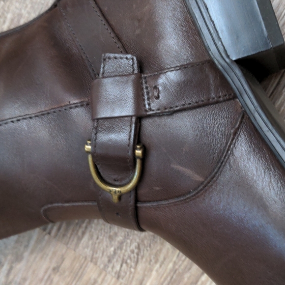 Lauren by Ralph Lauren Brown Margarite Almond Toe Mid-Calf Boots Zip Up Buckle - Picture 14 of 16